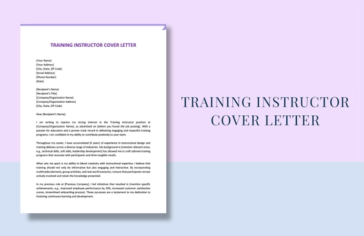Training Instructor Cover Letter
