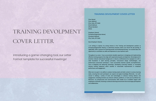 Training Development Cover Letter