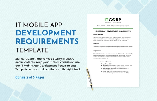 IT Mobile App Development Requirements Template