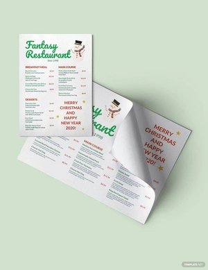 Restaurant Holiday Menu Template