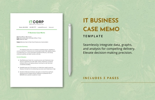 IT Business Case Memo Template