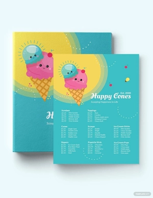 Modern Ice cream Menu Template