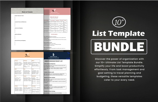 10+ List Template Bundle