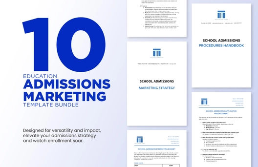 10 Education Admissions Marketing Template Bundle
