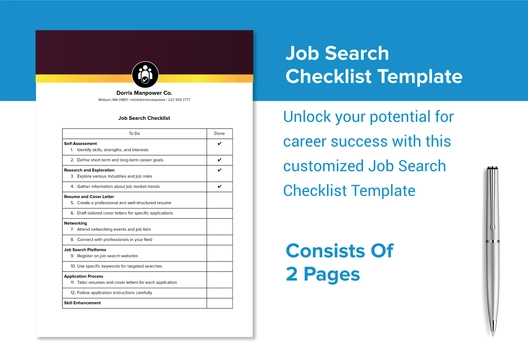 Job Search Checklist Template