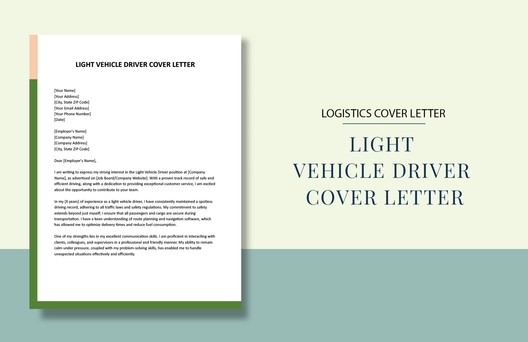 Light Vehicle Driver Cover Letter