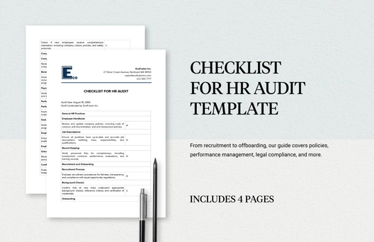 Checklist for HR Audit Template Checklist for HR Audit Template