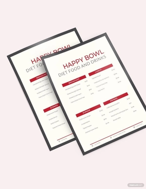Diet Menu Planner Template