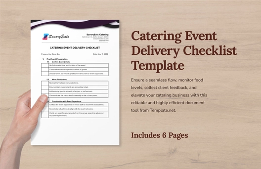 Catering Event Delivery Checklist Template