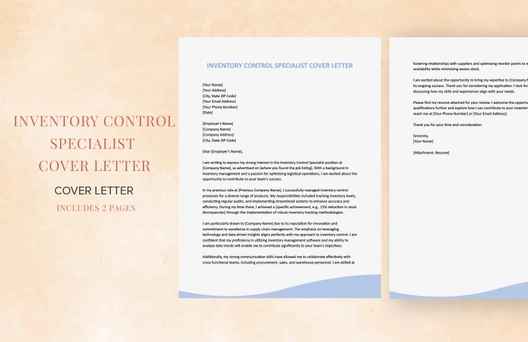Inventory Control Specialist Cover Letter