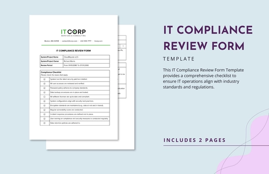 IT Compliance Review Form Template