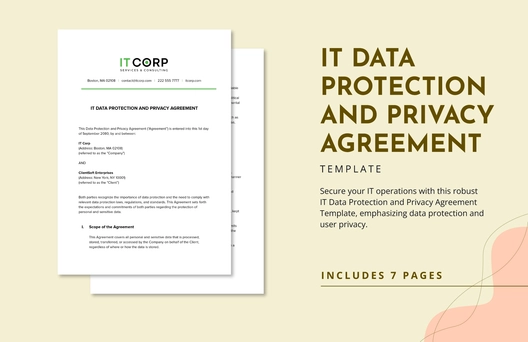 IT Data Protection and Privacy Agreement Template IT Data Protection and Privacy Agreement Template