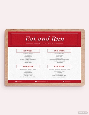 Simple Monthly Menu Planner Template