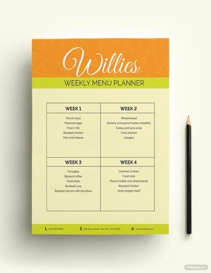 Elegant Menu Planner Template