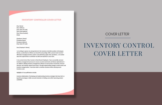 Inventory Controller Cover Letter