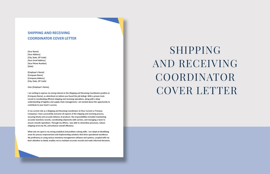 Shipping And Receiving Coordinator Cover Letter