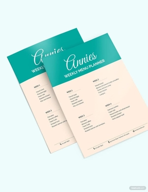 Vintage Monthly Menu Planner Template