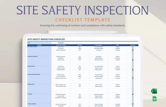 Site Safety Inspection Checklist Template Site Safety Inspection Checklist Template