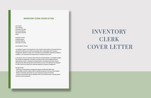 Inventory Clerk Cover Letter