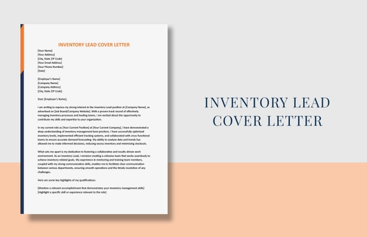 Inventory Lead Cover Letter Inventory Lead Cover Letter