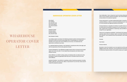 Warehouse Operator Cover Letter