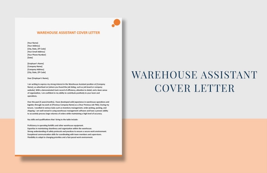 Warehouse Assistant Cover Letter