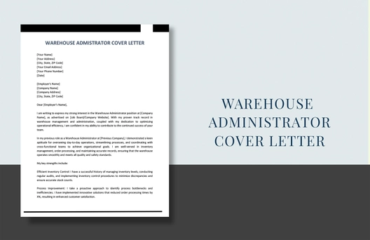 Warehouse Administrator Cover Letter