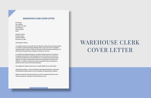 Warehouse Clerk Cover Letter