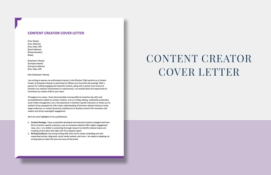 Content Creator Cover Letter