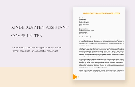 Kindergarten Assistant Cover Letter