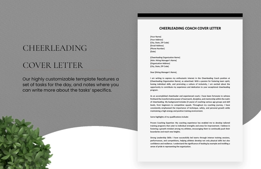 Cheerleading Coach Cover Letter