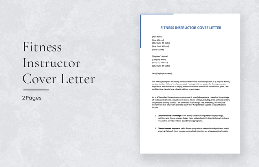 Fitness Instructor Cover Letter