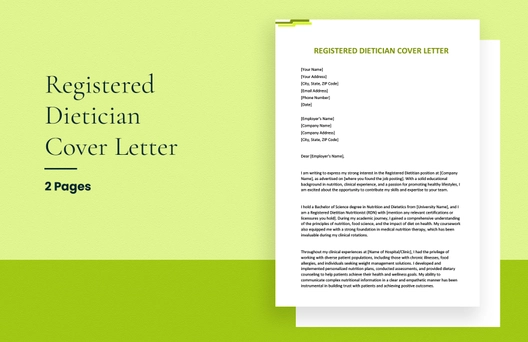 Registered Dietician Cover Letter Registered Dietician Cover Letter