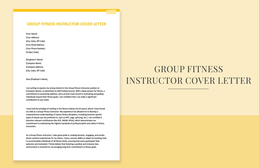 Group Fitness Instructor Cover Letter