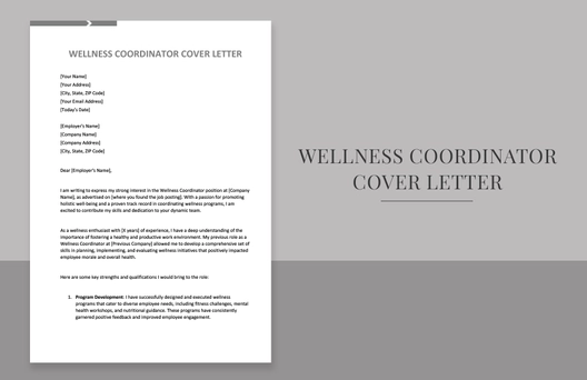 Wellness Coordinator Cover Letter