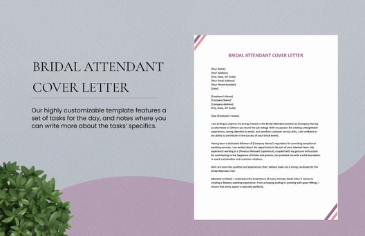 Bridal Attendant Cover Letter
