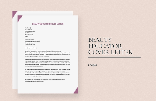 Beauty Educator Cover Letter