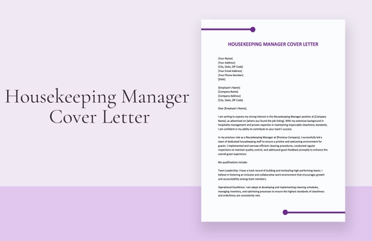 Housekeeping Manager Cover Letter