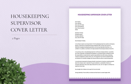 Housekeeping Supervisor Cover Letter