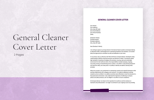 General Cleaner Cover Letter