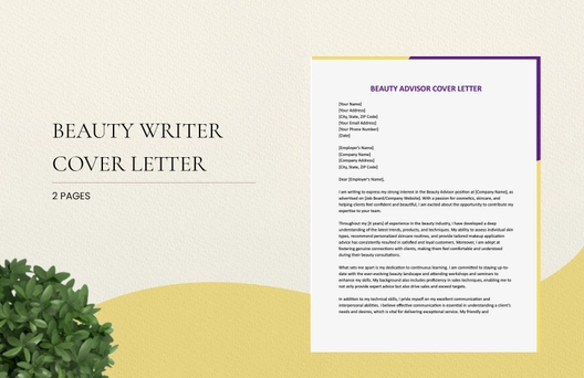 Beauty Advisor Cover Letter