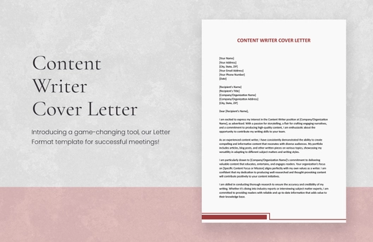 Content Writer Cover Letter
