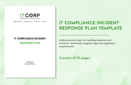 IT Compliance Incident Response Plan Template