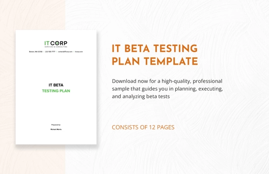 IT Beta Testing Plan Template IT Beta Testing Plan Template