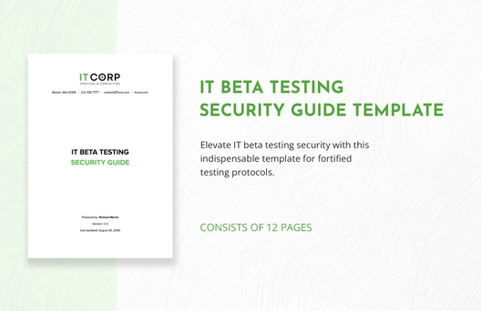 IT Beta Testing Security Guide Template