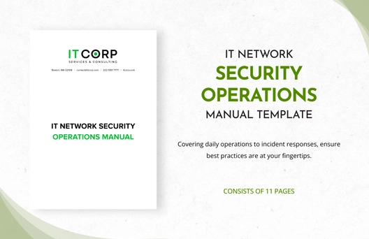 IT Network Security Operations Manual Template