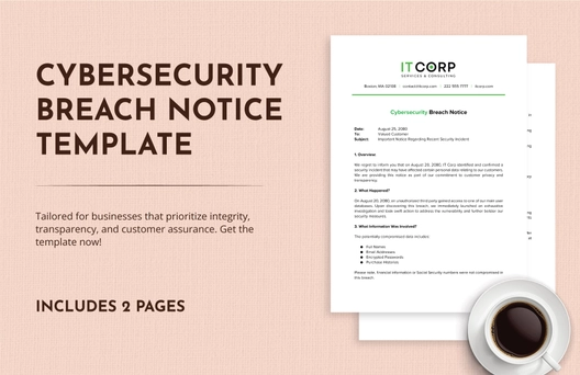 Cybersecurity Breach Notice Template