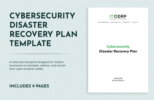 Cybersecurity Disaster Recovery Plan Template