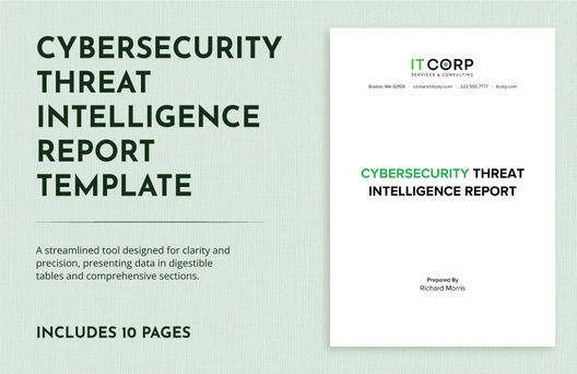 Cybersecurity Threat Intelligence Report Template