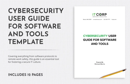 Cybersecurity User Guide for Software and Tools Template